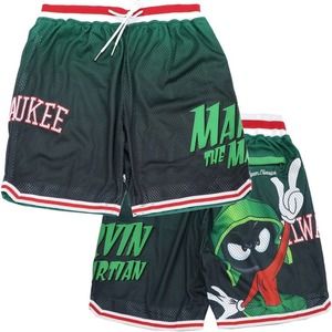 Marvin Martian Milwaukee Bucks Men's Headgear Classics Mesh Basketball Shorts